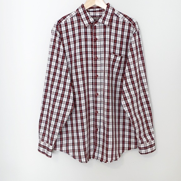 Denver Hayes Navy/Red Plaid Men’s Button Down - LG - Picture 3 of 6